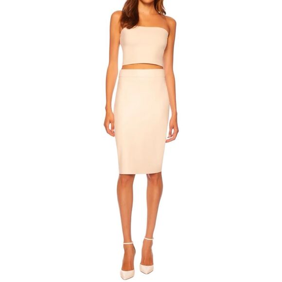 Susana Monaco Essential Faux Leather Pencil Skirt in Opal Small - Picture 15 of 16